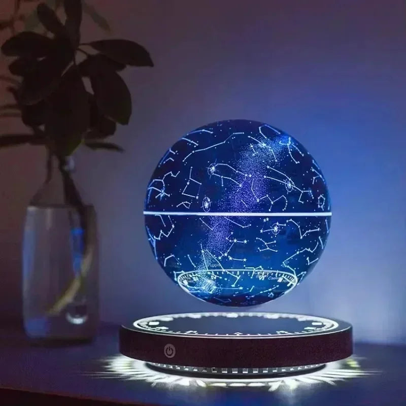 Led flutuante luar, lâmpada novidade globo giratório automático levitação magnética decoração moderna acessórios para casa automático